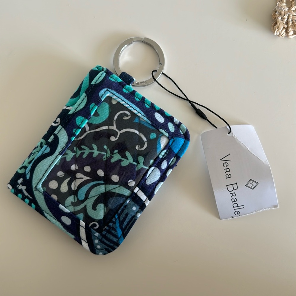 Vera Bradley Campus Double ID Blue Island Medallion NWT